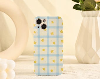Etui na telefon z niebieskimi paskami w gwiazdy do iPhone'a Air, iPhone'a 17 16 15 14 13 12 11, etui na iPhone'a Pro/Pro Max, etui na iPhone'a Mini, XR XS MAX