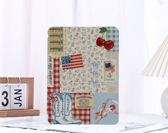 Collage Art Ledger iPad Case with Pencil Holder for iPad 11/10/9 Gen iPad Air 6/5/4 13" 11" 10.9" 10.5" iPad Pro 12.9" iPad Mini 6/7 Cover