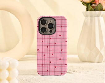 Love Lattice Art Phone Case for iPhone 17 16 15 14 13 12 11 Pro Max Case, iPhone 16e Case, 15 14 Plus Case, Pro XR XS SE Mini Case