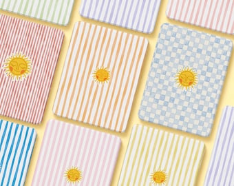Kleurrijke gestreepte zon Kindle-hoesje Kindle Paperwhite-hoesje Kindle 12e/10e/11e hoesje Paperwhite 1/2/3/4/5 Kindle Paperwhite-hoes Kobo Clara