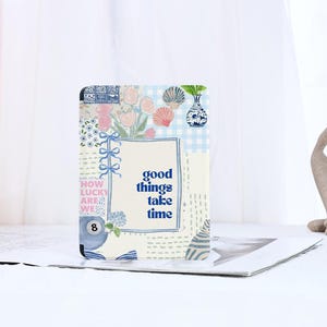 Estuche para Kindle con diseño de álbum de recortes con lazo azul Estuche para Kindle Paperwhite 12.º de 7" Estuche para Kindle Paperwhite 6.8" 6" 10.º y 11.º de 2024 Estuche Colorsoft