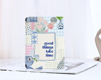 Blue Bow Scrapbook Kindle Case All New Kindle Paperwhite 12th 7" Cover Paperwhite 6.8" Kindle 6" 10th 11th 2024 Case Colorsoft Cover