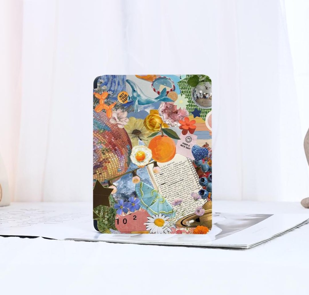 Colorful Collage Kindle Case Kindle Scribe With Hand Strap for ...