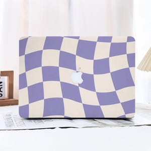 Purple Checkerboard MacBook Case Macbook Air Case Macbook Pro Case Macbook Air 15/13/11 Macbook Pro 13/14/15/16 2020-2024 Laptop Case
