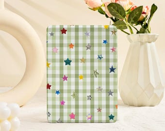 Funda Kindle con estrellas a cuadros verde salvia Funda Kindle Paperwhite Funda Kindle 12.ª/10.ª/11.ª/Funda Paperwhite 1/2/3/4/5 Funda Kindle Paperwhite Kobo Clara