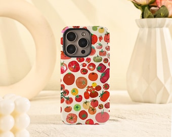 Funda para iPhone con diseño de tomate de dibujos animados, resistente y suave, para iPhone Air 17, 16, 15, 14, 13, 12, 11 Pro Max, 16e, 15, 14 Plus, X, XS, XR, SE