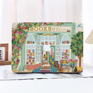 The Book Shop Blooms MacBook Case Macbook Air Case Macbook Pro Case Macbook Air 15/13/11 Macbook Pro 13/14/15/16 2020-2024 Laptop Case