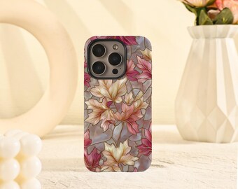 Funda de cristal con diseño floral para iPhone Air, iPhone 17, 16, 15, 14, 13, 12, 11, iPhone Pro/Pro Max, iPhone Mini, XR, XS Max