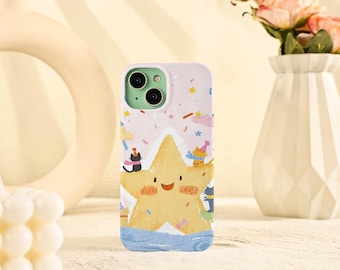Cute Star Cat iPhone Case for iPhone Air 17 16 15 14 13 12 11 Pro Max 16e 15 14 Plus Mini iPhone X XS XR SE Tough/Soft iPhone Cover
