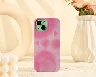 Funda rosa con diseño borroso para iPhone Air 17, 16, 15, 14, 13, 12, 11 Pro Max, 16e, 15, 14 Plus, Mini, iPhone X, XS, XR, SE. Funda resistente/suave para iPhone.