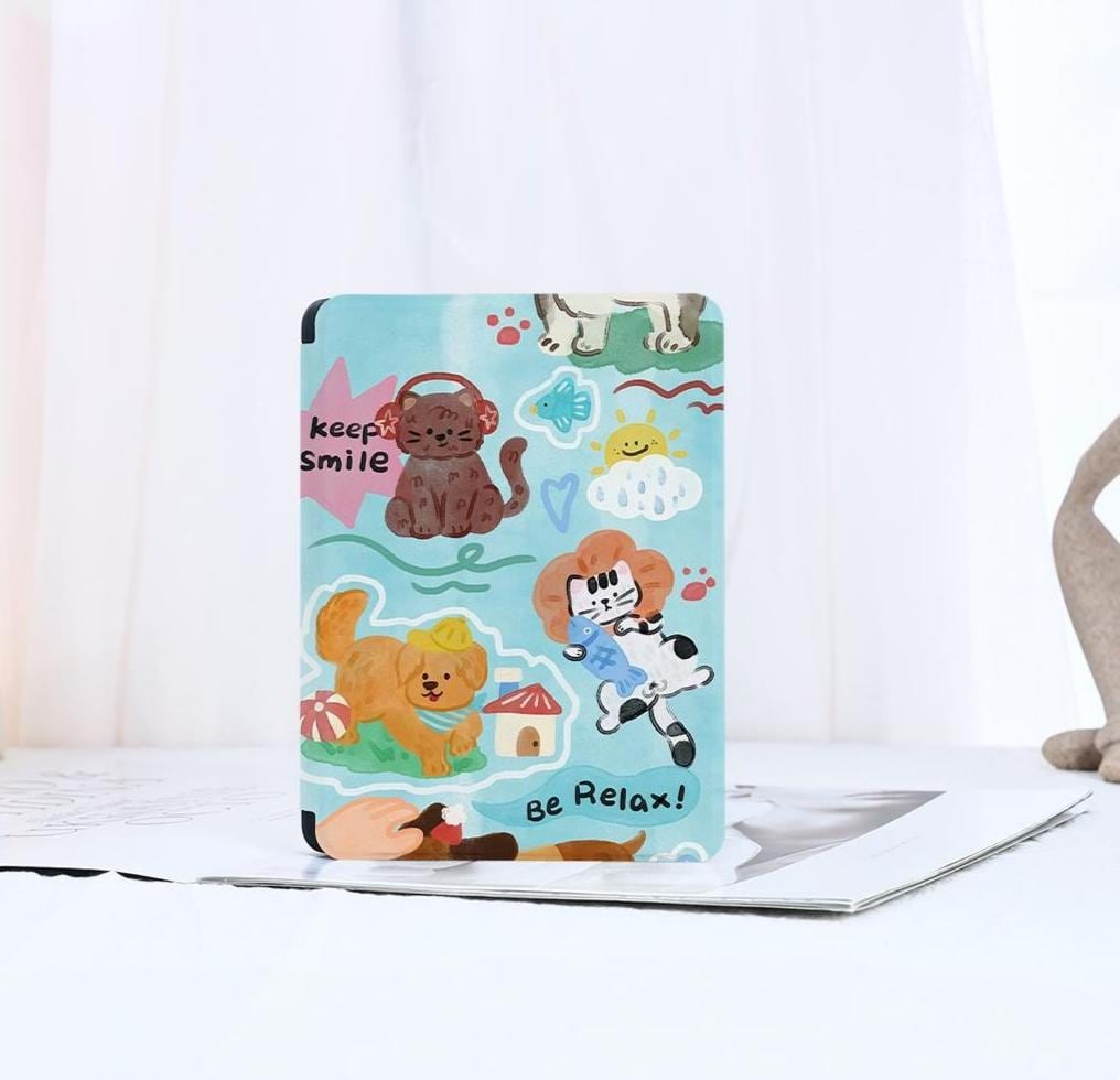 Cute Cat Dog Kindle Case Kindle Paperwhite Case Kindle 12th/10th/11th Case Paperwhite 1/2/3/4/5 Case Kindle Paperwhite Cover