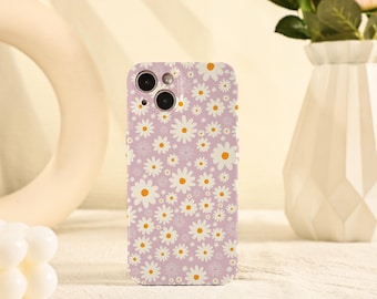 Funda adorable con margaritas para iPhone 17, 16, 15, 14, 13, 12 y 11 Pro Max, iPhone 16e, 15, 14 Plus, Pro XR, XS SE Mini.