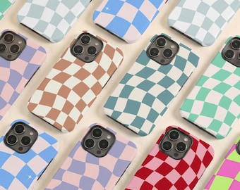 Colorful Wave Plaid Phone Case for iPhone Air iPhone 17 16 15 14 13 12 11 Case iPhone Pro/Pro Max Case iPhone Mini Case XR XS MAX