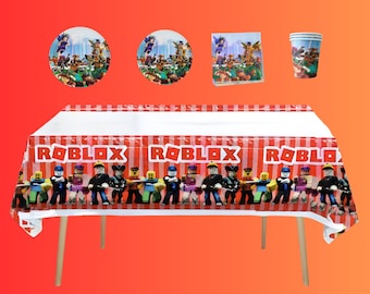 Roblox Inspired Birthday Tableware and Video Game Theme Party Decorations Set 51pcs