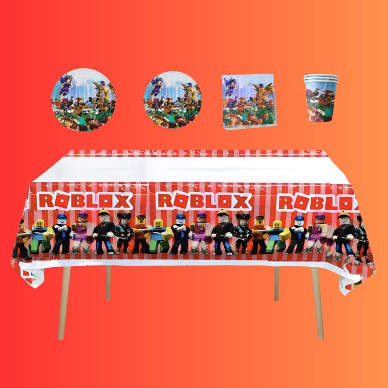 Roblox Inspired Birthday Tableware and Video Game Theme Party Decorations Set 51pcs image 1