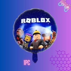 Roblox Birthday Balloon 18" – Double Sided with Ribbon & Easy Inflate