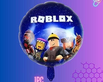 Roblox Birthday Balloon 18" – Double Sided with Ribbon & Easy Inflate