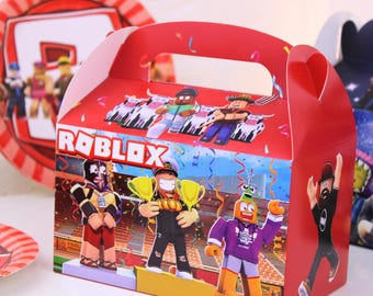 Red Roblox Party Favor Boxes – Gamer Birthday Treat Boxes