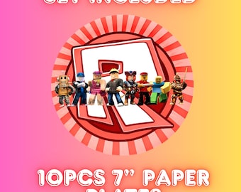 Roblox Birthday Party Plates - Gamer Theme, 10 Pack