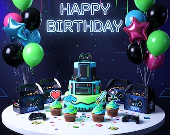 Gamer Party Favor Boxes, Video Game Birthday Goodie Bags