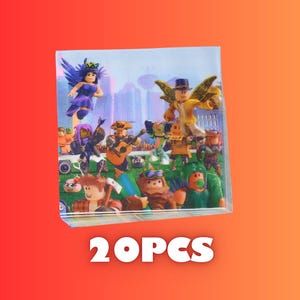 May include: A clear, square box featuring a colorful illustration of various cartoon characters. The characters are in a group, with some playing instruments. The text "20PCS" is at the bottom of the box.