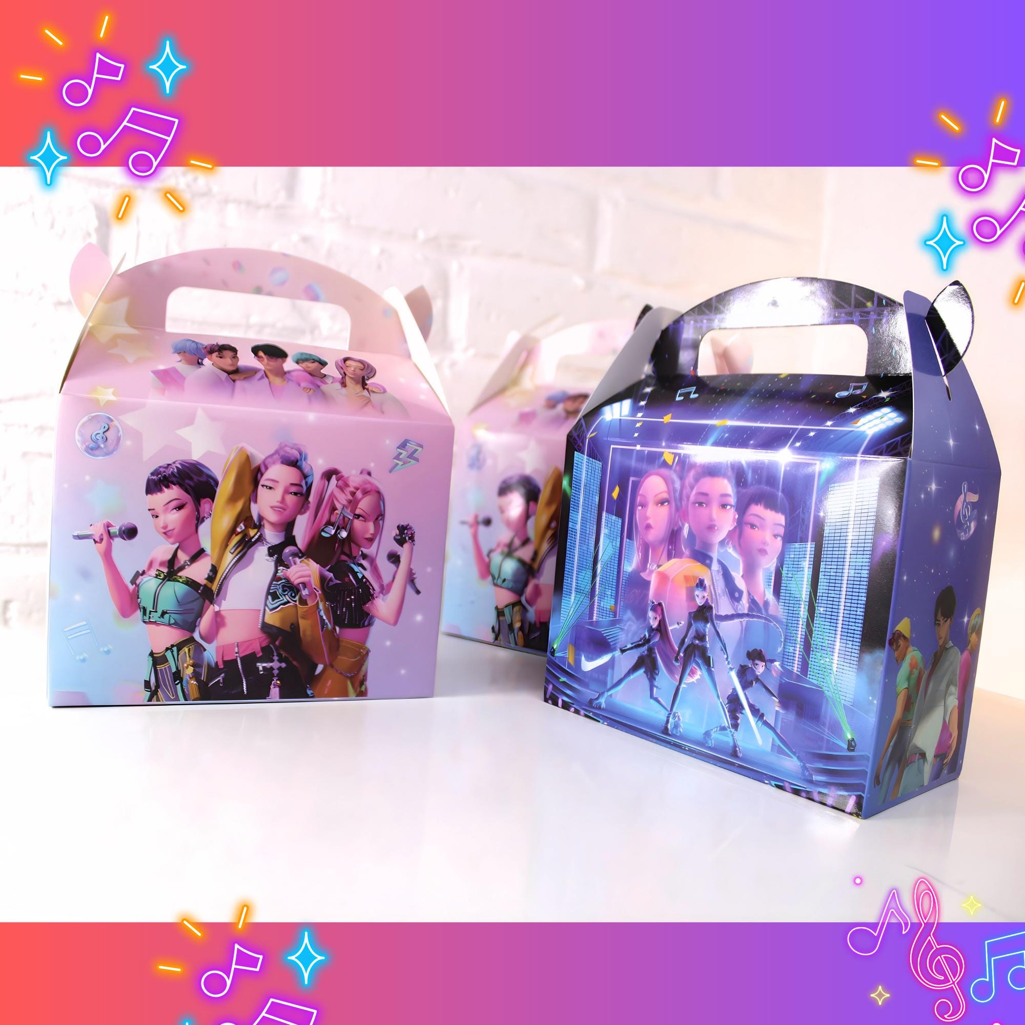 Party Favor Boxes | K-pop Birthday Treat Boxes | Double-side