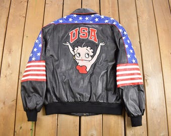Vintage Betty Boop JH Design Bomber Jacket - Etsy