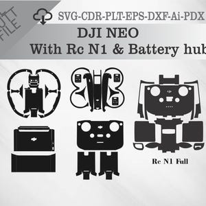 DJI NEO With Rc N1 & Battery Hub Skin Vector Templete File Skin Die Cut Layout