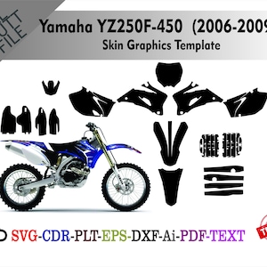 Yamaha YZ250F-450  (2006-2009) Skin Vector Templete File Skin Die Cut Layout Graphic
