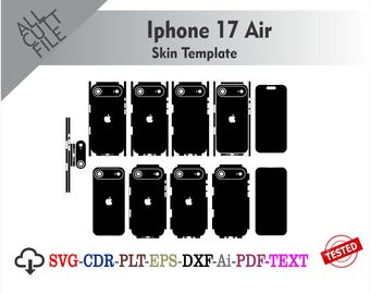 iPhone 17 Air Skin vector template file skin die cut layout