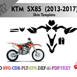 KTM  SX85  (2013-2017) Skin Vector Templete File Skin Die Cut Layout Graphic