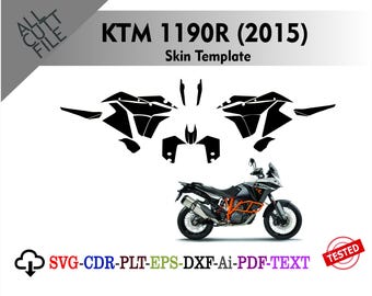 Archivo de plantilla vectorial de diseño de KTM 1190R (2015) Diseño gráfico de troquelado