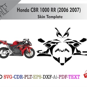 Honda CBR 1000 RR 2006 2007  skin  Template Vector File