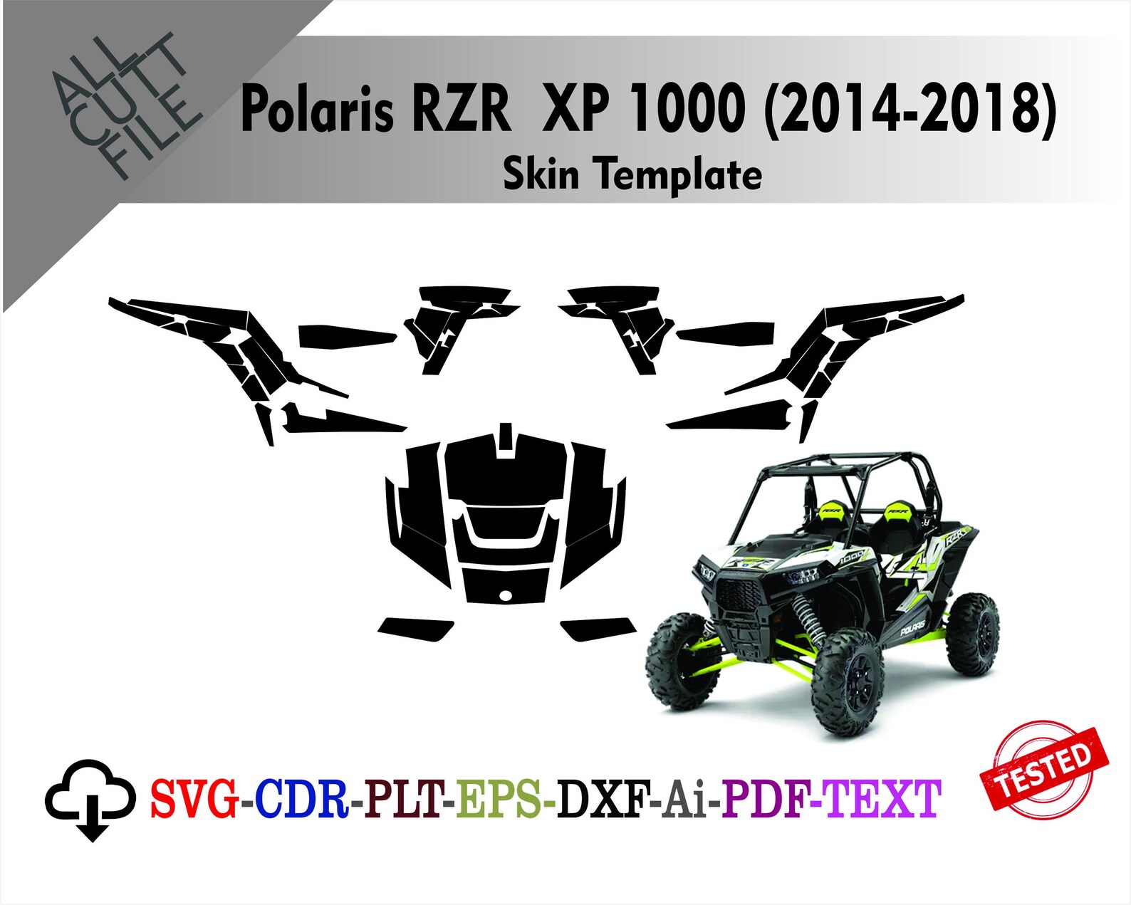 Polaris RZR XP 1000 (2014-2018) Skin Vector Templete File Skin Die Cut ...