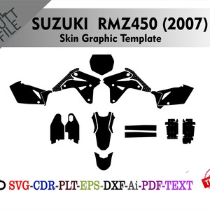 Suzuki  RMZ450 (2007) Skin Vector Templete File Skin Die Cut Layout Graphic