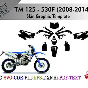 TM 125 -530F (2008-2014) Skin Vector Templete File Skin Die Cut Layout Graphic