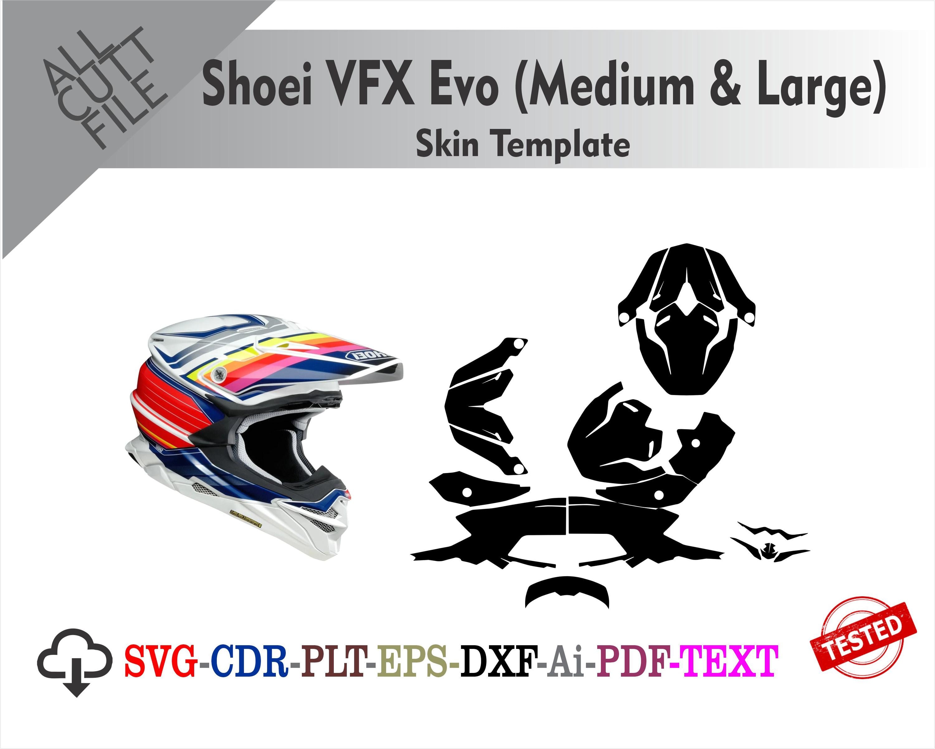 SHOEI VFXーR カスタムペイント Shoei VFX Evo (medium & Large) Skin Vector Templete File Skin Die