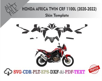 Honda Africa Twin CRF1100L 2020-2022 Skin Template Wrap Design File vettoriale Decalcomania per moto