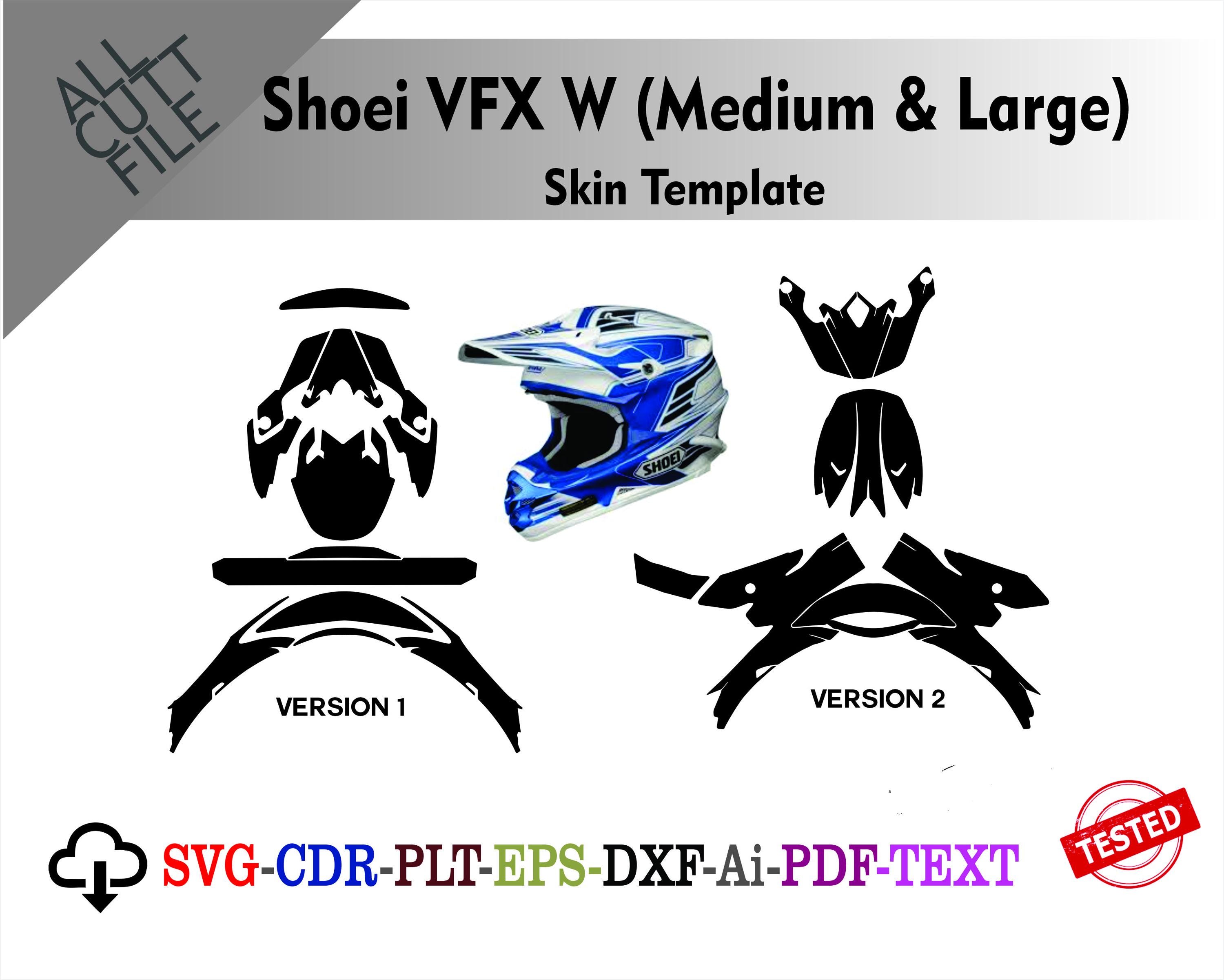 Shoei VFX W (medium & Large) Skin Vector Templete File Skin Die