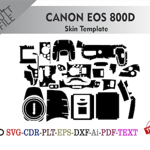 CANON EOS 800D Skin Vector Templete File Skin Die Cut Layout