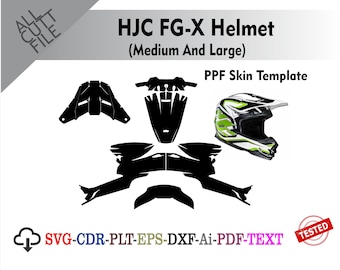 HJC FG-X Helm (Medium und Large) Skin Vektor Template-Datei Die Cut Layou