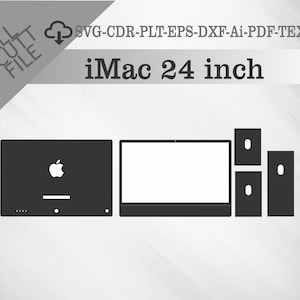 iMac 24 inch Skin Vector Templete File Skin Die Cut Layout