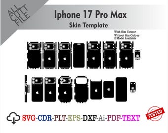 Iphone 17 Pro Max Skin vector template file skin die cut layout