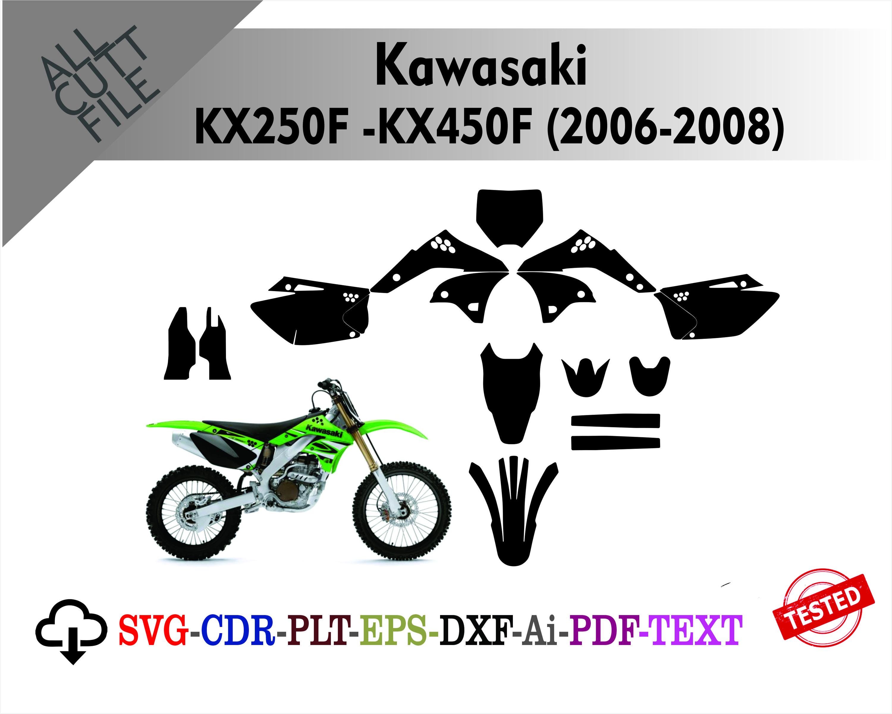 Kawasaki KX250F -KX450F (2006-2008) Skin Vector Templete File Skin