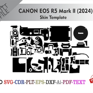 CANON EOS R5 Mark ll (2024) Skin vector template file skin die cut layout