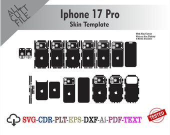 Iphone 17 Pro Skin Vector Templete File Skin Die Cut Layou