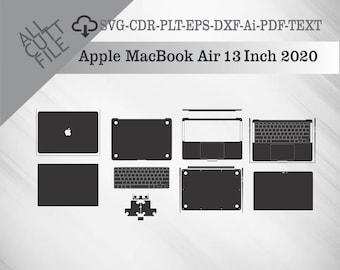 Apple MacBook Air 13 Inch 2020  Skin Vector Templete File Skin Die Cut Layout