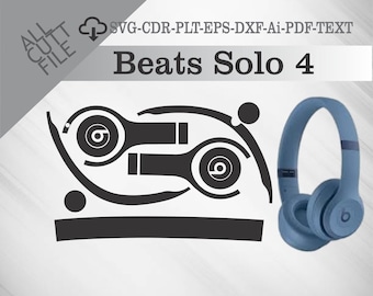Archivo de plantilla vectorial de la piel para Beats Solo 4, diseño de troquelado