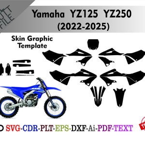 Yamaha  YZ125  YZ250 (2022 -2025) Skin Vector Templete File Skin Die Cut Layout Graphic