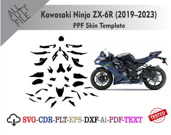 Kawasaki Ninja ZX-6R (2019–2023) Skin Vector Templete File Skin